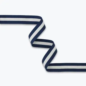 1-1/2" Striped Navy Off White Webbing