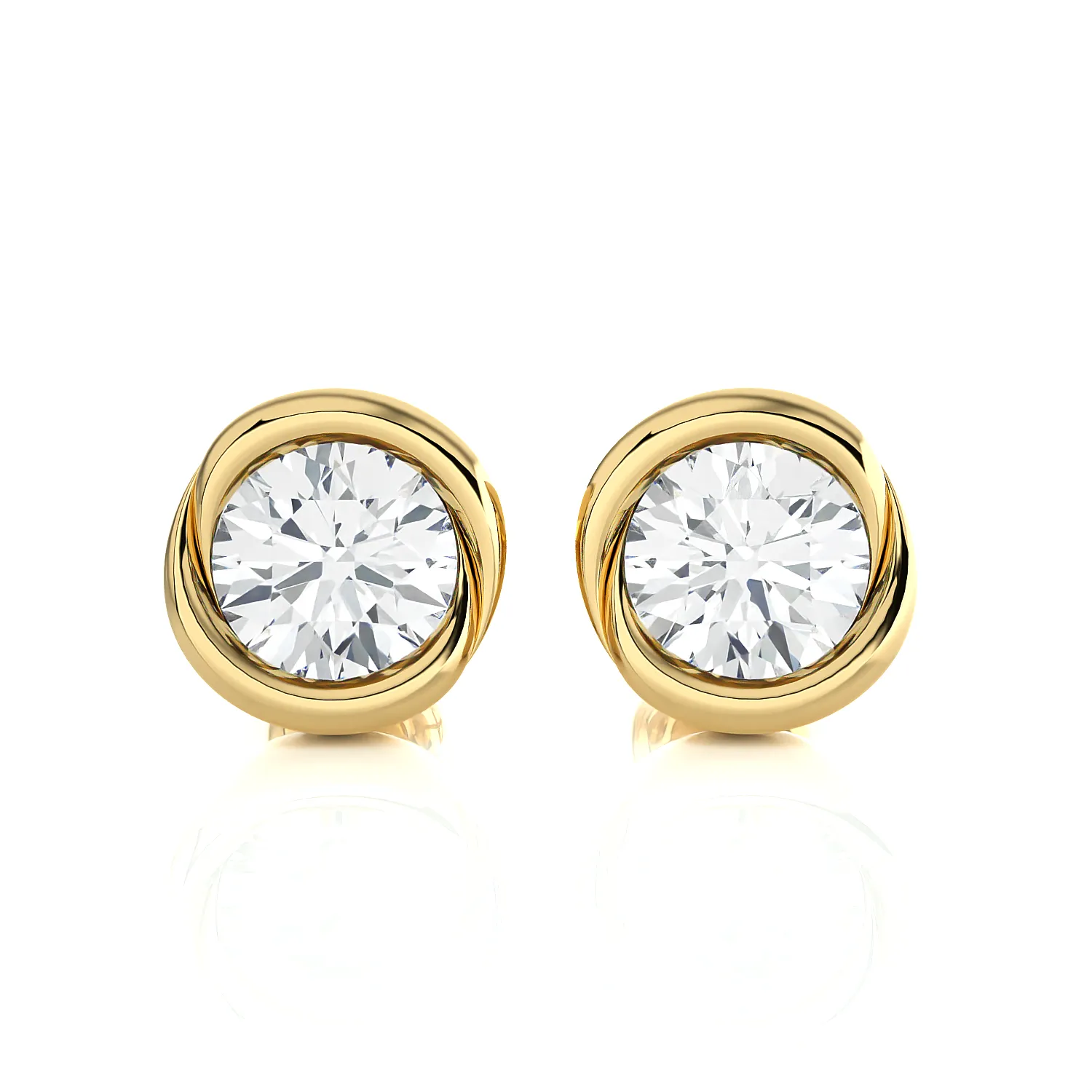 1/2 ctw Round Lab Grown Diamond Bezel Set Solitaire Stud Earrings