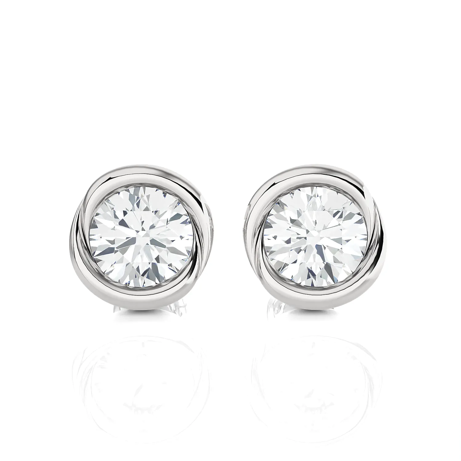 1/2 ctw Round Lab Grown Diamond Bezel Set Solitaire Stud Earrings