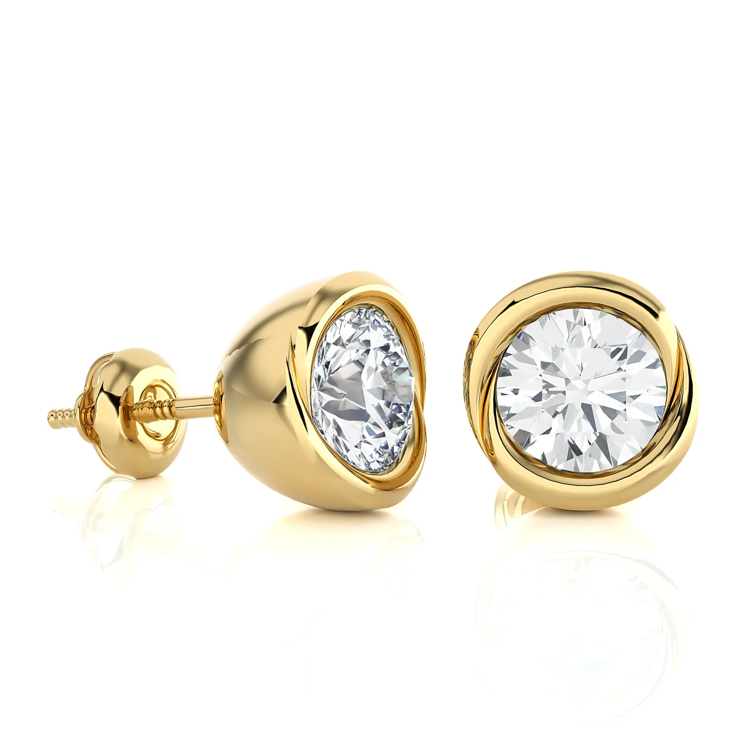 1/2 ctw Round Lab Grown Diamond Bezel Set Solitaire Stud Earrings