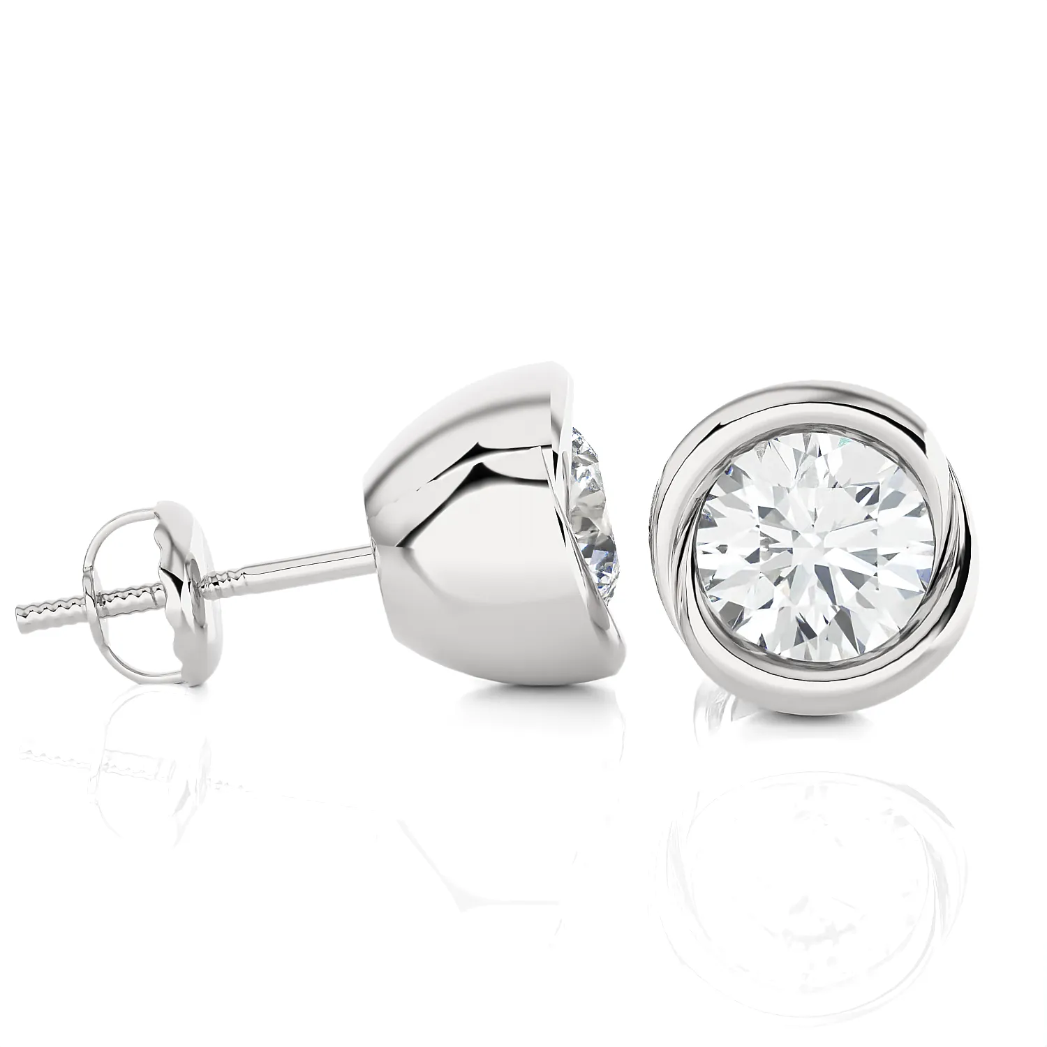 1/2 ctw Round Lab Grown Diamond Bezel Set Solitaire Stud Earrings