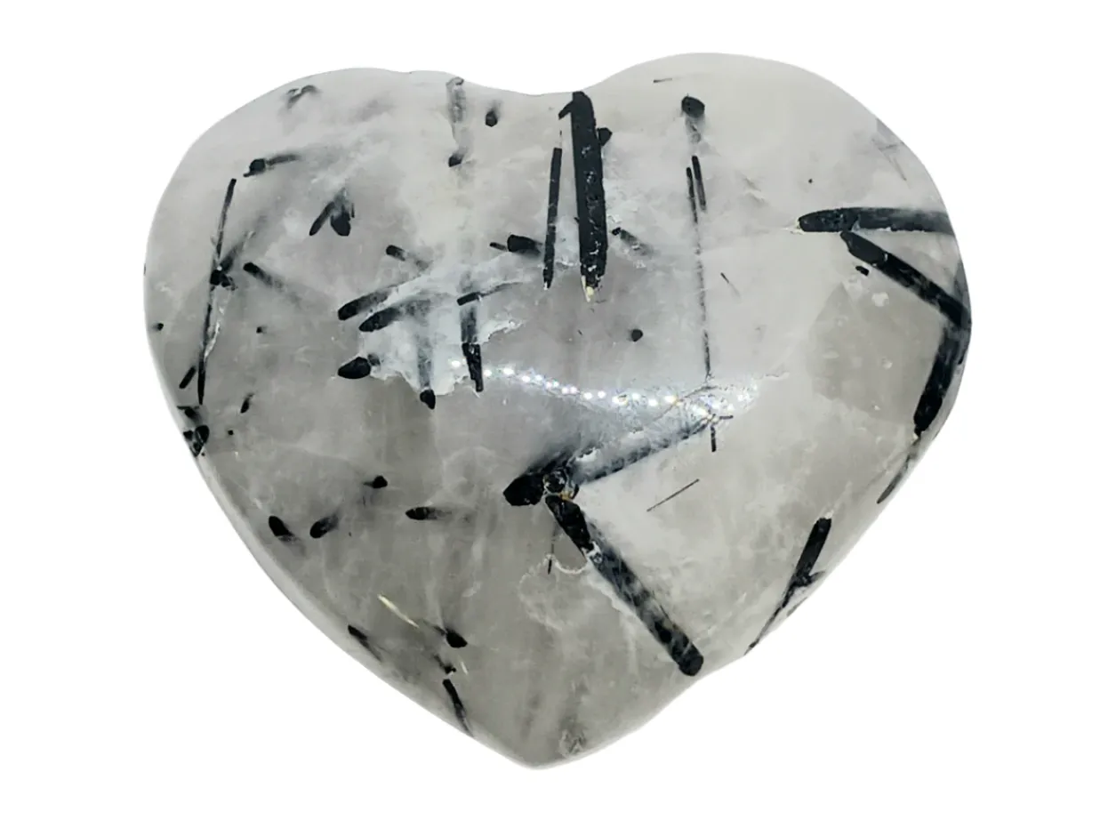 120g Black Tourmaline in Quartz Crystal Heart