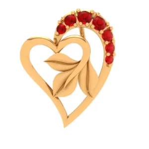 22k Floral Motif Heart Themed Modern Design Gold Pendant