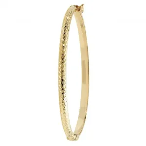 9ct Gold Ladies DC Hinged Bangle BN394