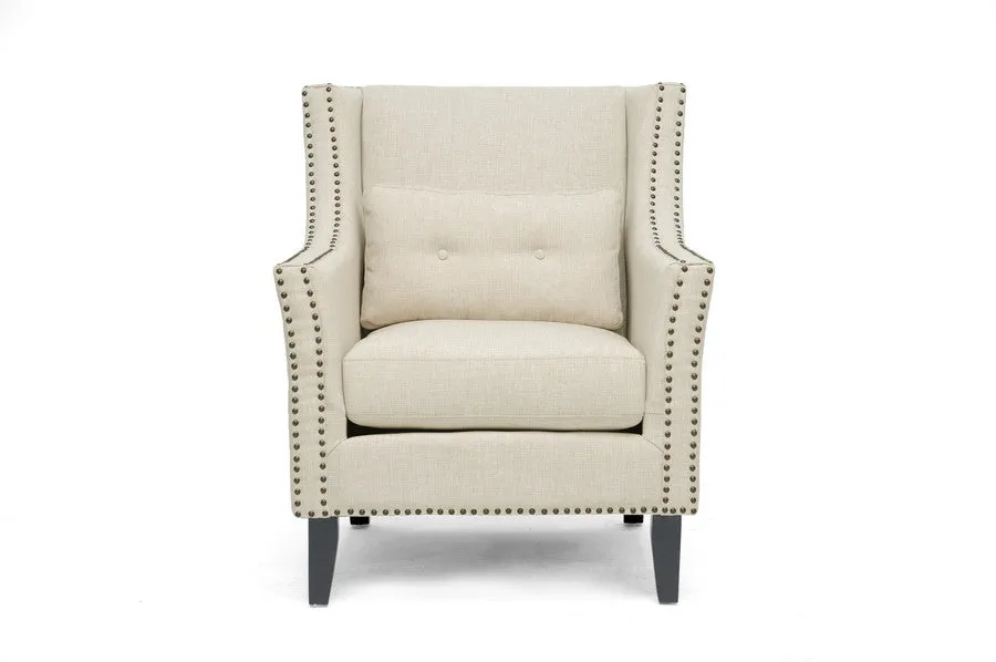 Baxton Studio Albany Linen Lounge Chair