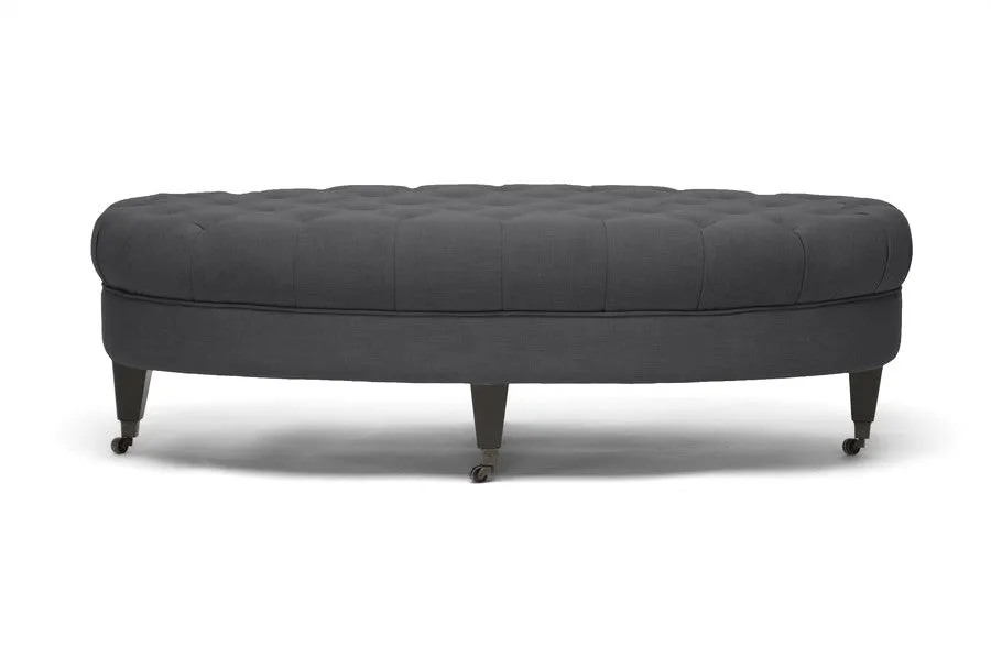 Baxton Studio Brighton Linen Modern Tufted Ottoman