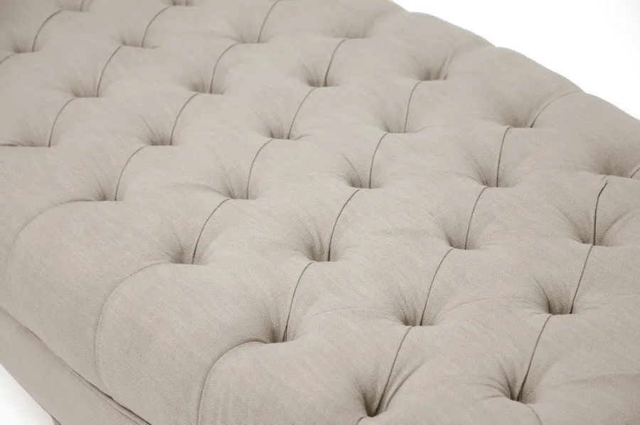 Baxton Studio Brighton Linen Modern Tufted Ottoman