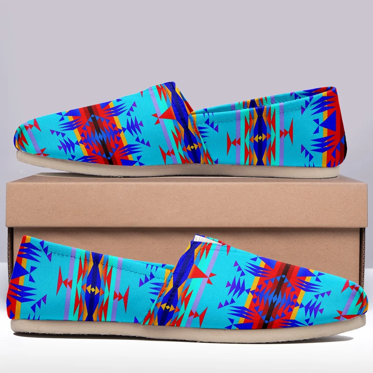 Between the Mountains Blue Slip On