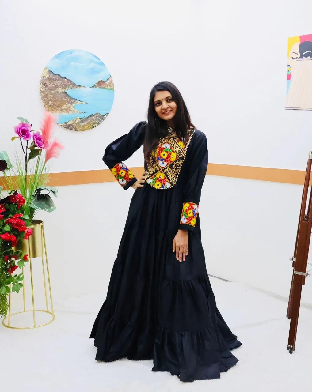 Black Designer Gown for Navaratri Celebrations