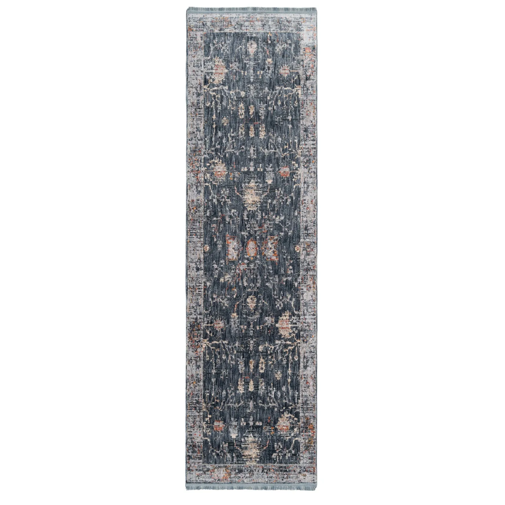 Blue Floral Tapestry Area Rug - Shira