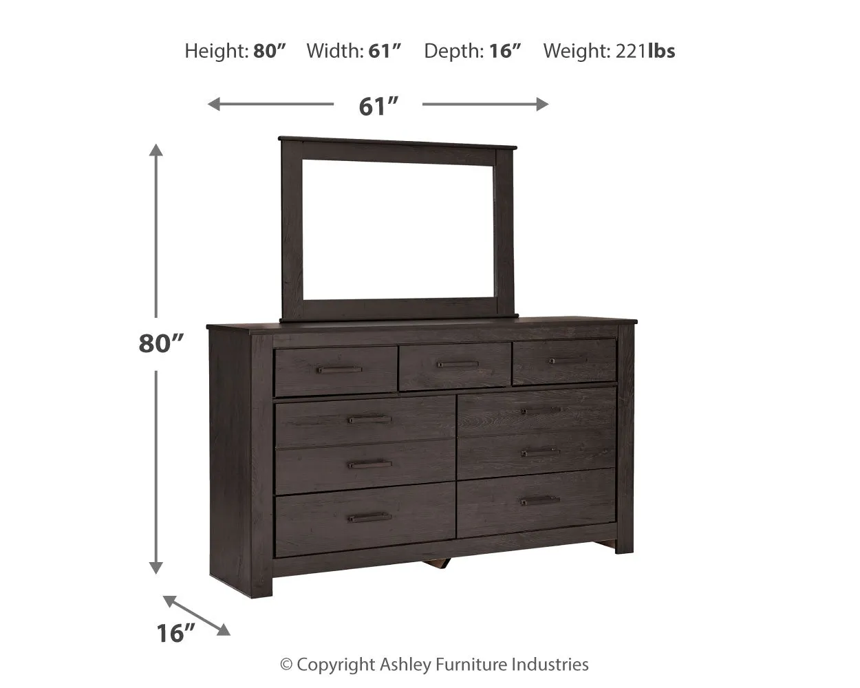 Brinxton Queen Panel Bed with Mirrored Dresser, Chest and Nightstand