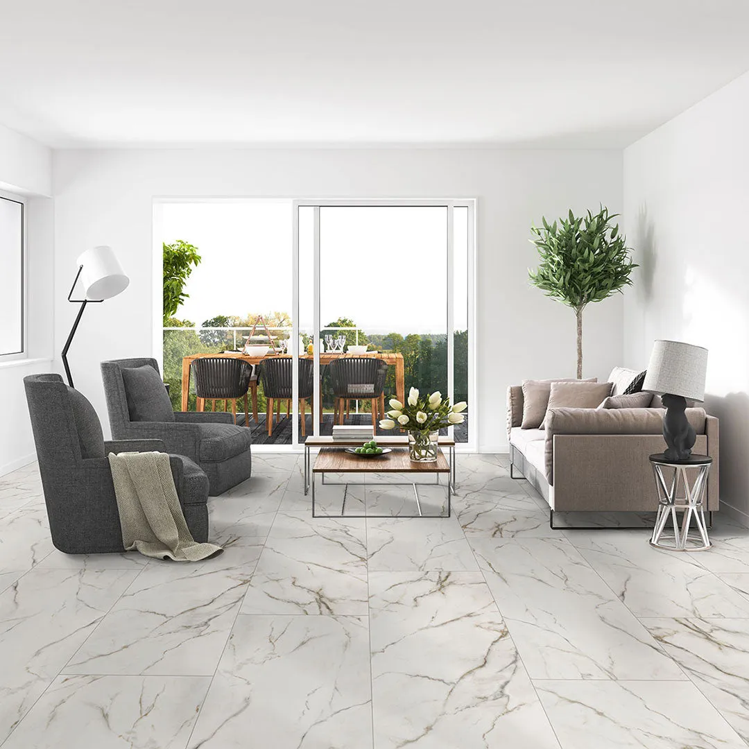 Calacatta Lucca Polished, 24" x 48" - Porcelain Tile