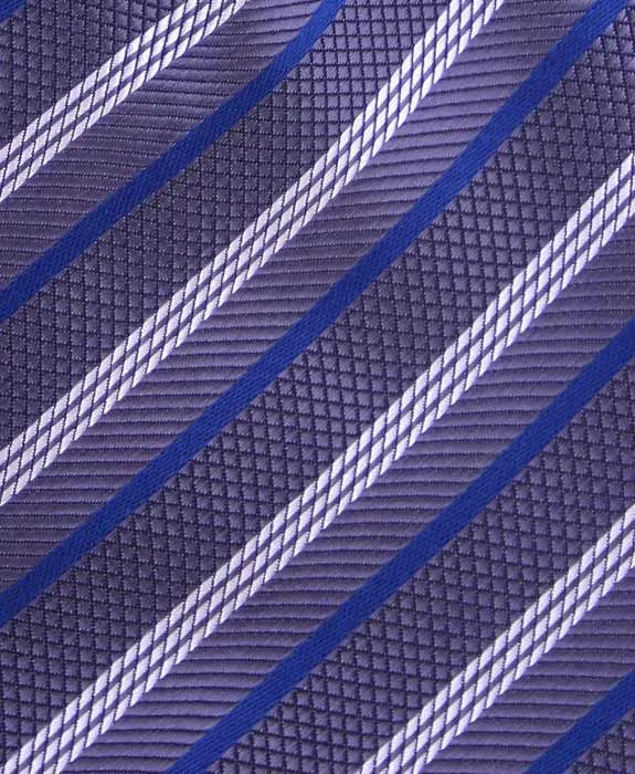 Charcoal Gray, Blue, White Striped 4" Wide Tie