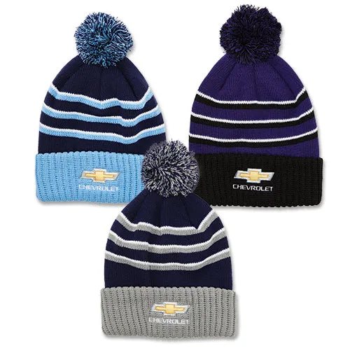 Chevrolet Gold Bowtie Knit Beanie w/Pom