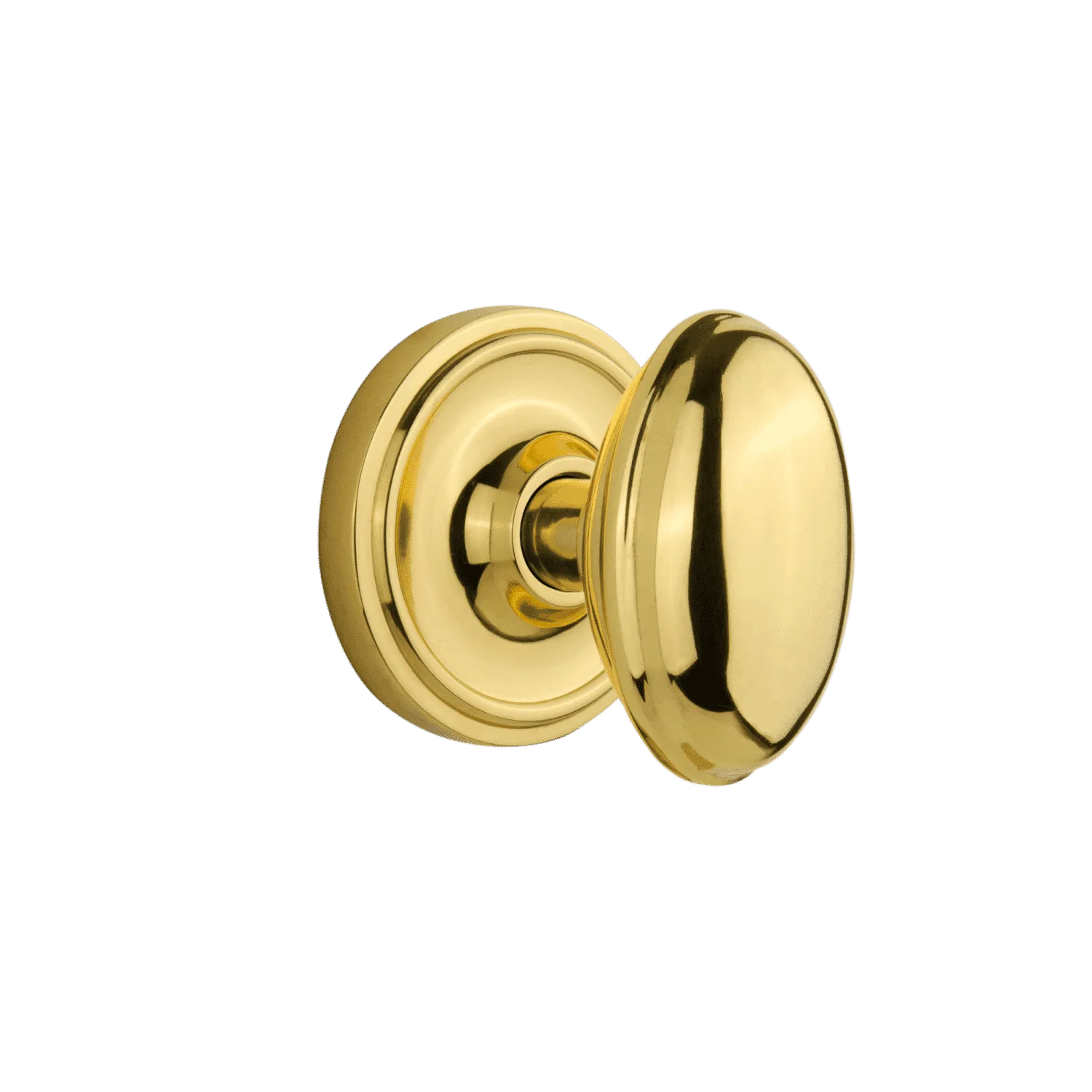 Classic Rosette with Homestead Knob in Polished Brass