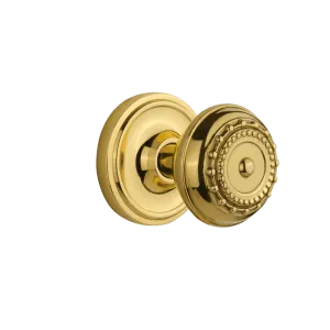 Classic Rosette with Meadows Knob in Unlacquered Brass