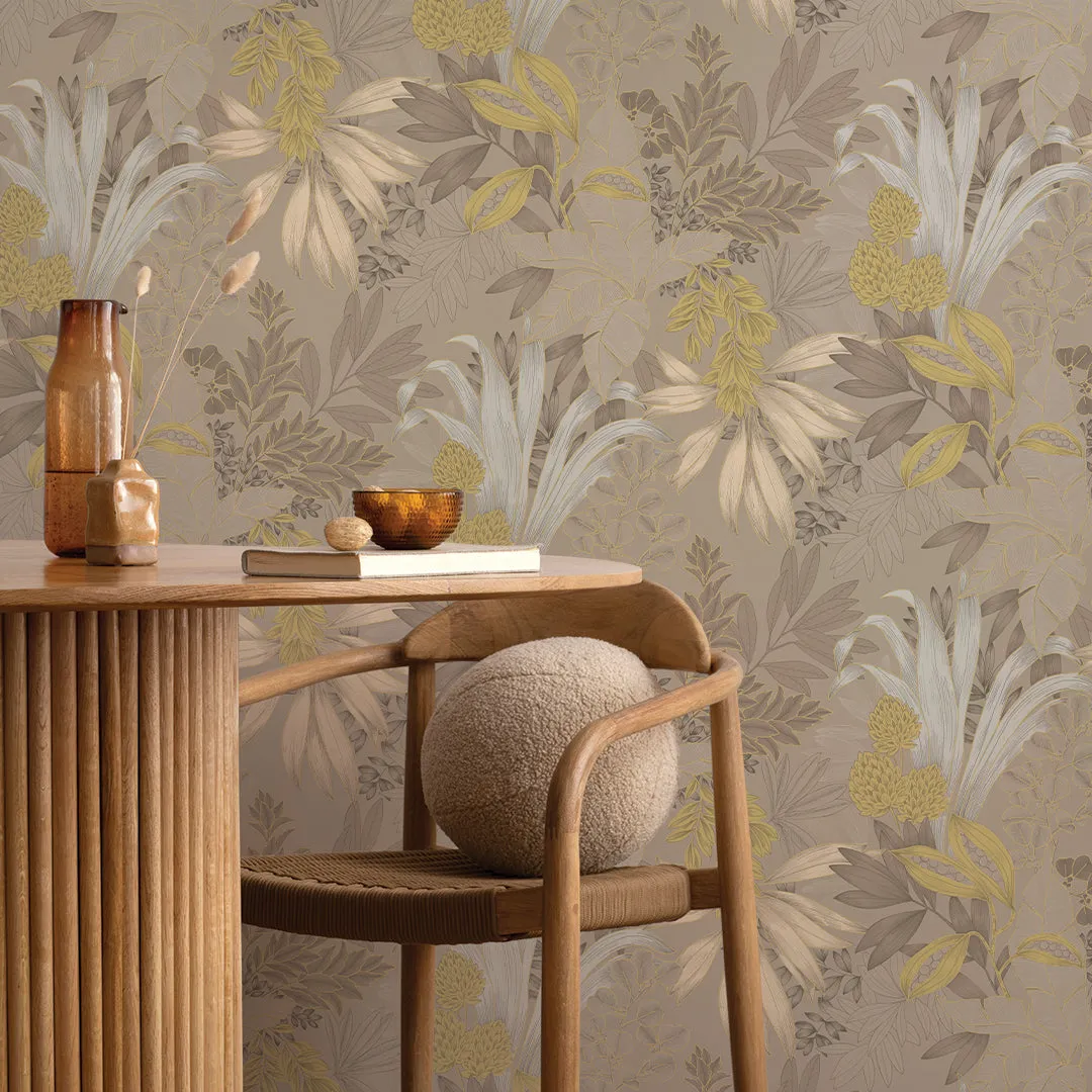 Coniferous Floral Unpasted Wallpaper