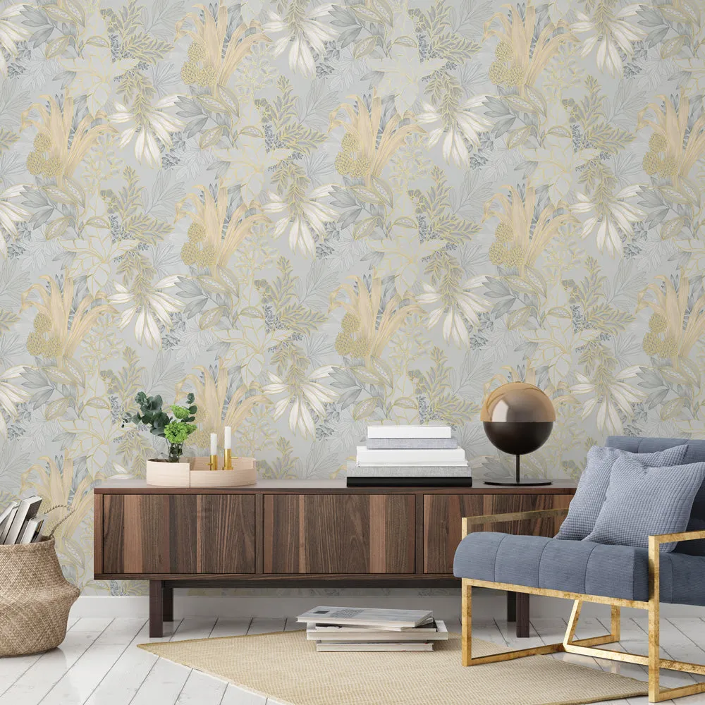 Coniferous Floral Unpasted Wallpaper