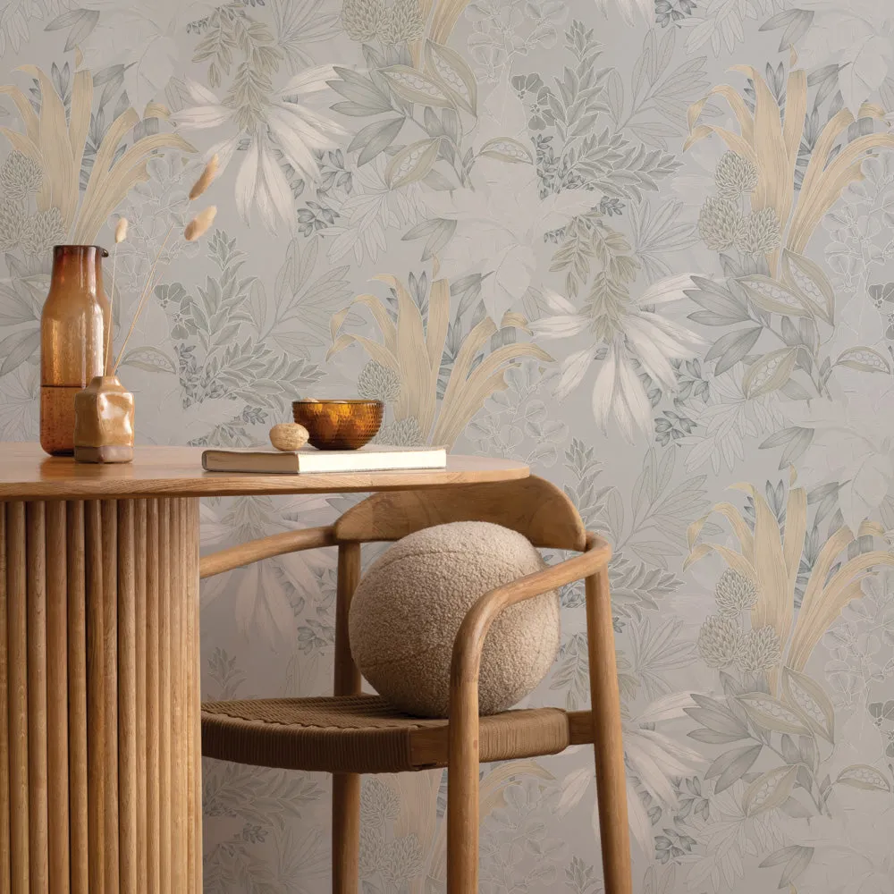 Coniferous Floral Unpasted Wallpaper