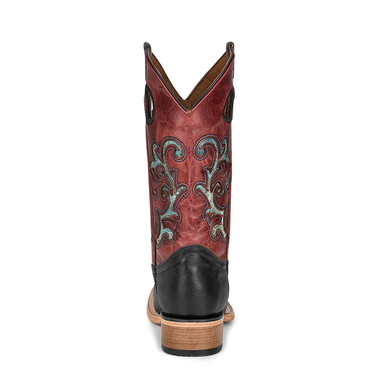 Corral Circle G Women's Black Red With Turquoise Inlay All Leather Cowgirl Boot L5909