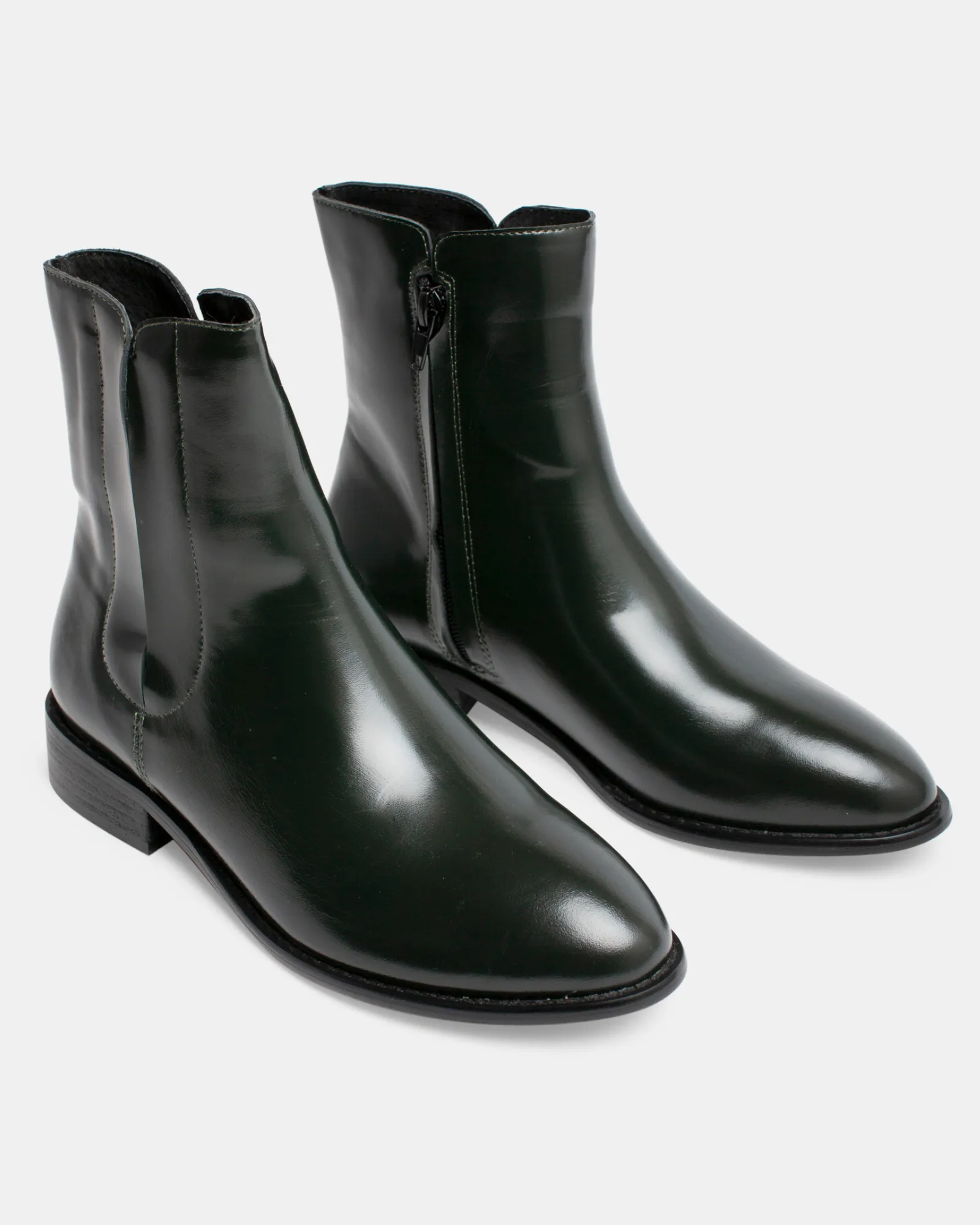 Denmark Leather Boot - Dark Olive Shine