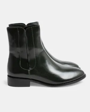 Denmark Leather Boot - Dark Olive Shine