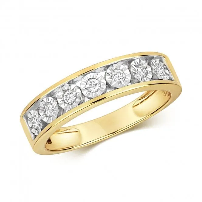 Diamond Jewellery 9ct Illusion Eternity Gold Ring RD593