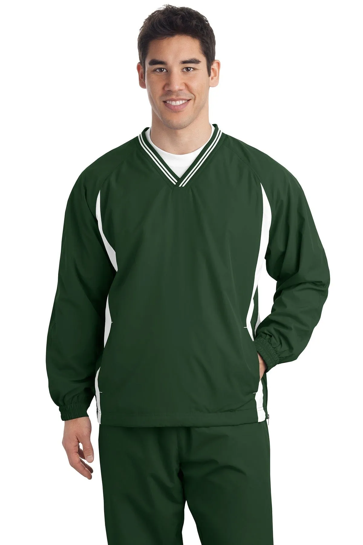 DISCONTINUED  Sport-Tek ®  Tall Tipped V-Neck Raglan Wind Shirt. TJST62