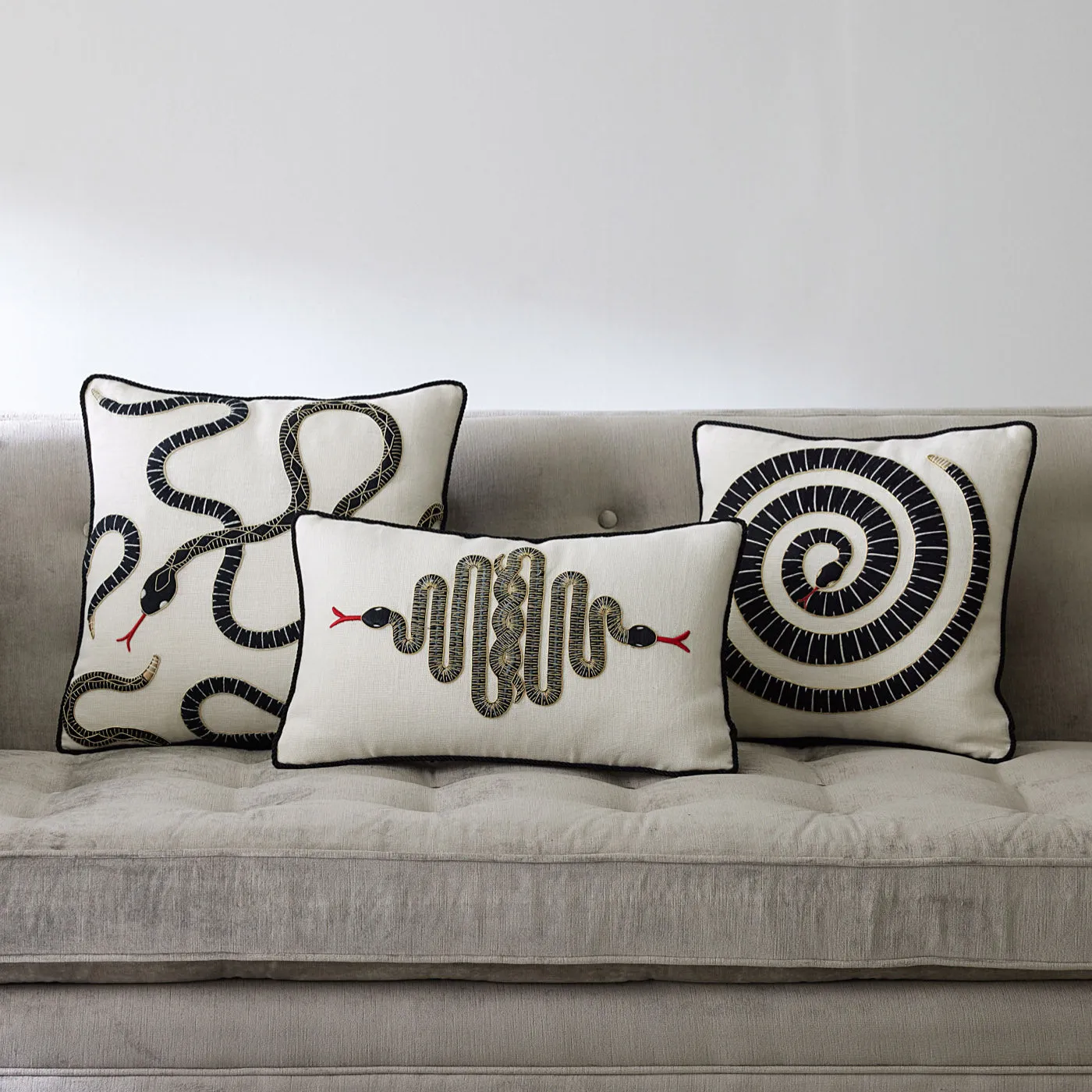 Eden Coil Embroidered Cushion