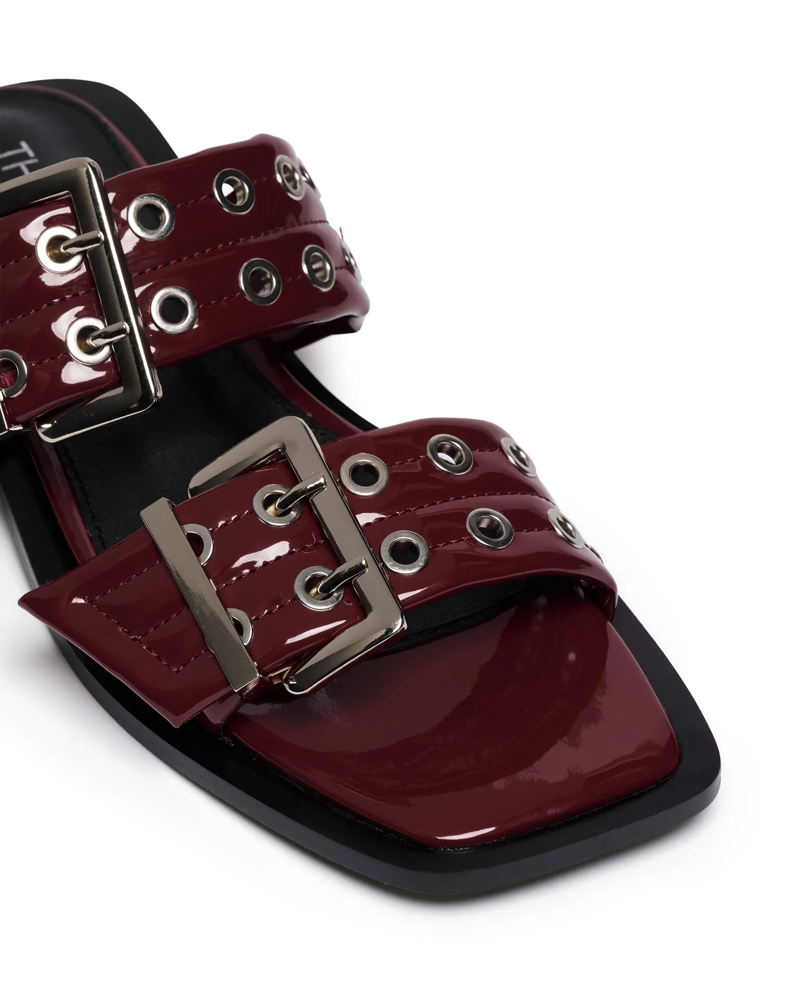 Ego Flat Sandal Cherry Patent