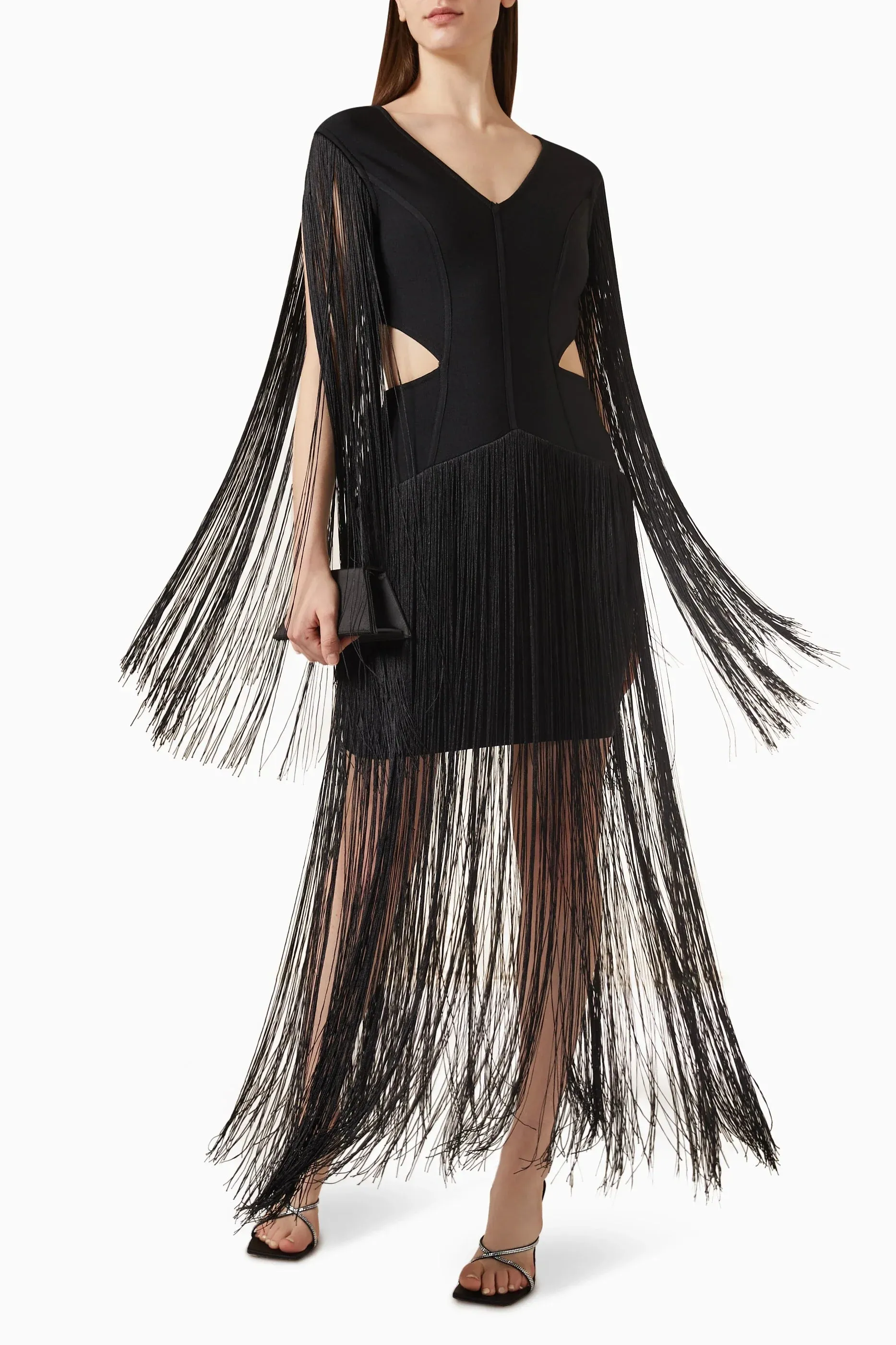 Elliatt Levity bandage  Fringe Jersey Midi Dress