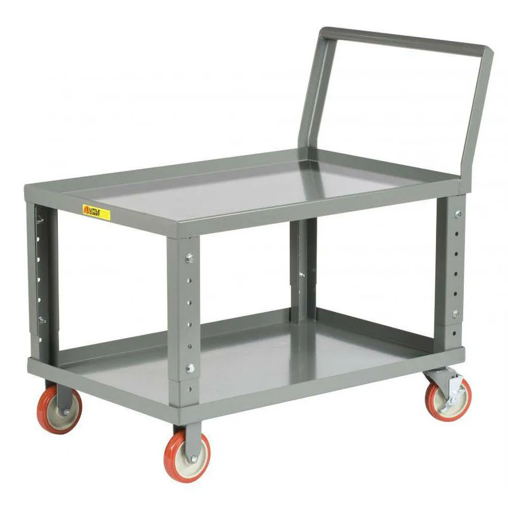 Ergonomic Adjustable Height Shelf Truck (w/ Lips)