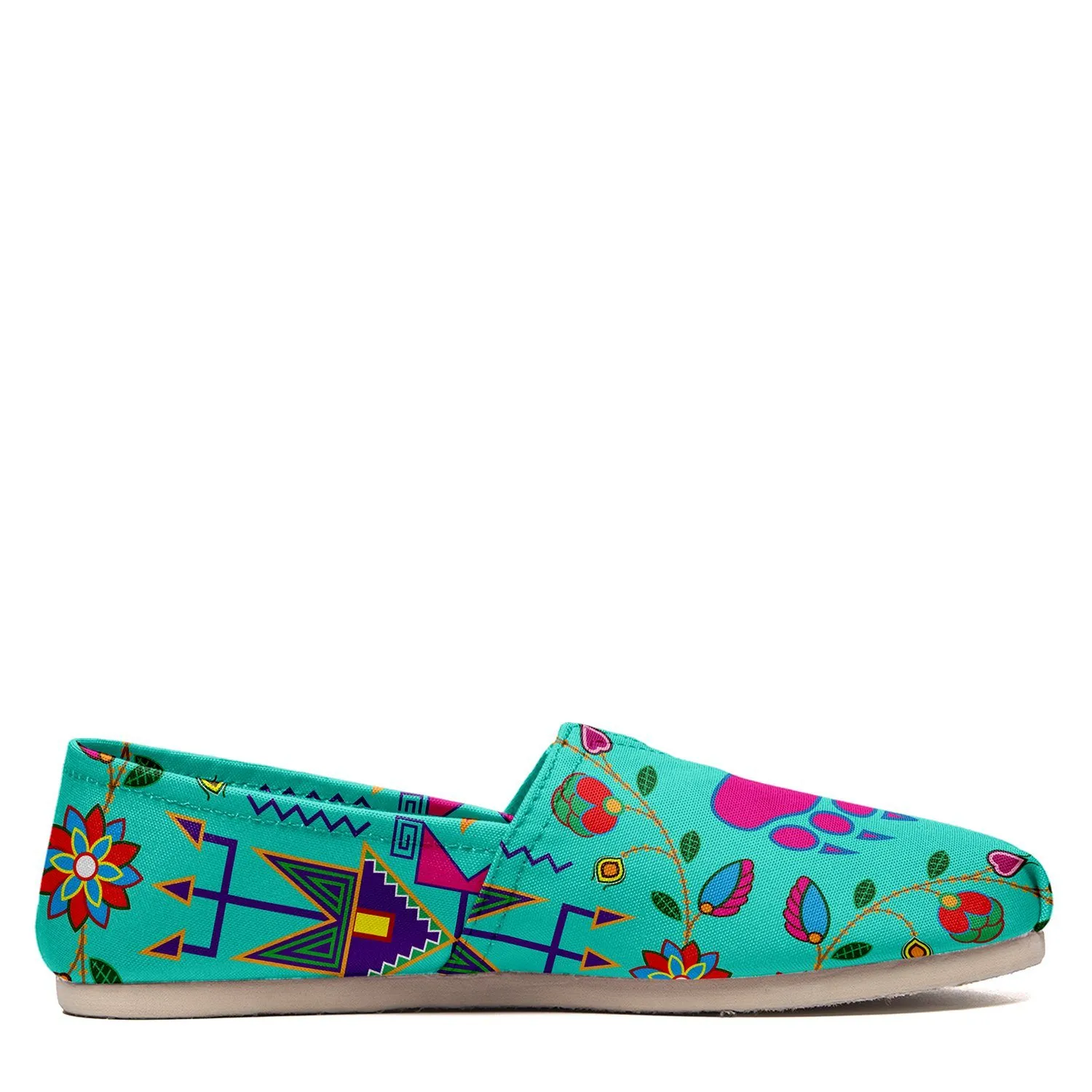 Geometric Floral Fall Sky Slip On