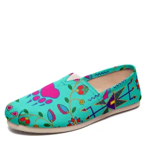 Geometric Floral Fall Sky Slip On