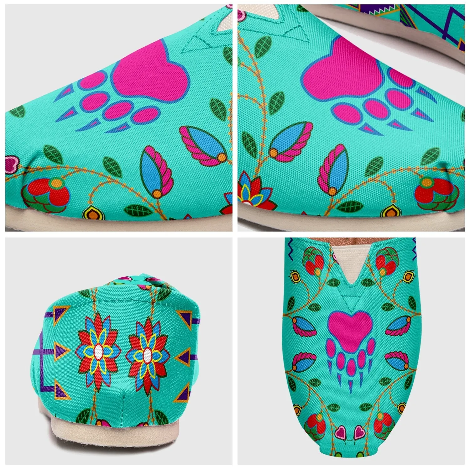 Geometric Floral Fall Sky Slip On