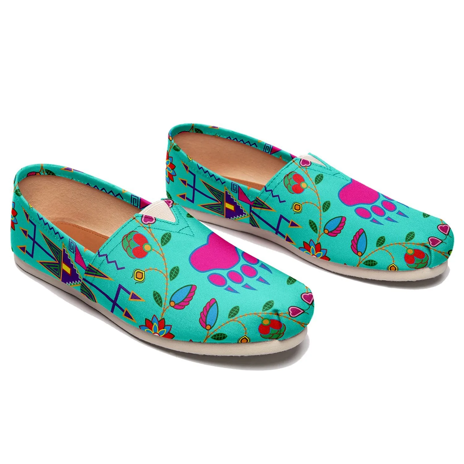 Geometric Floral Fall Sky Slip On