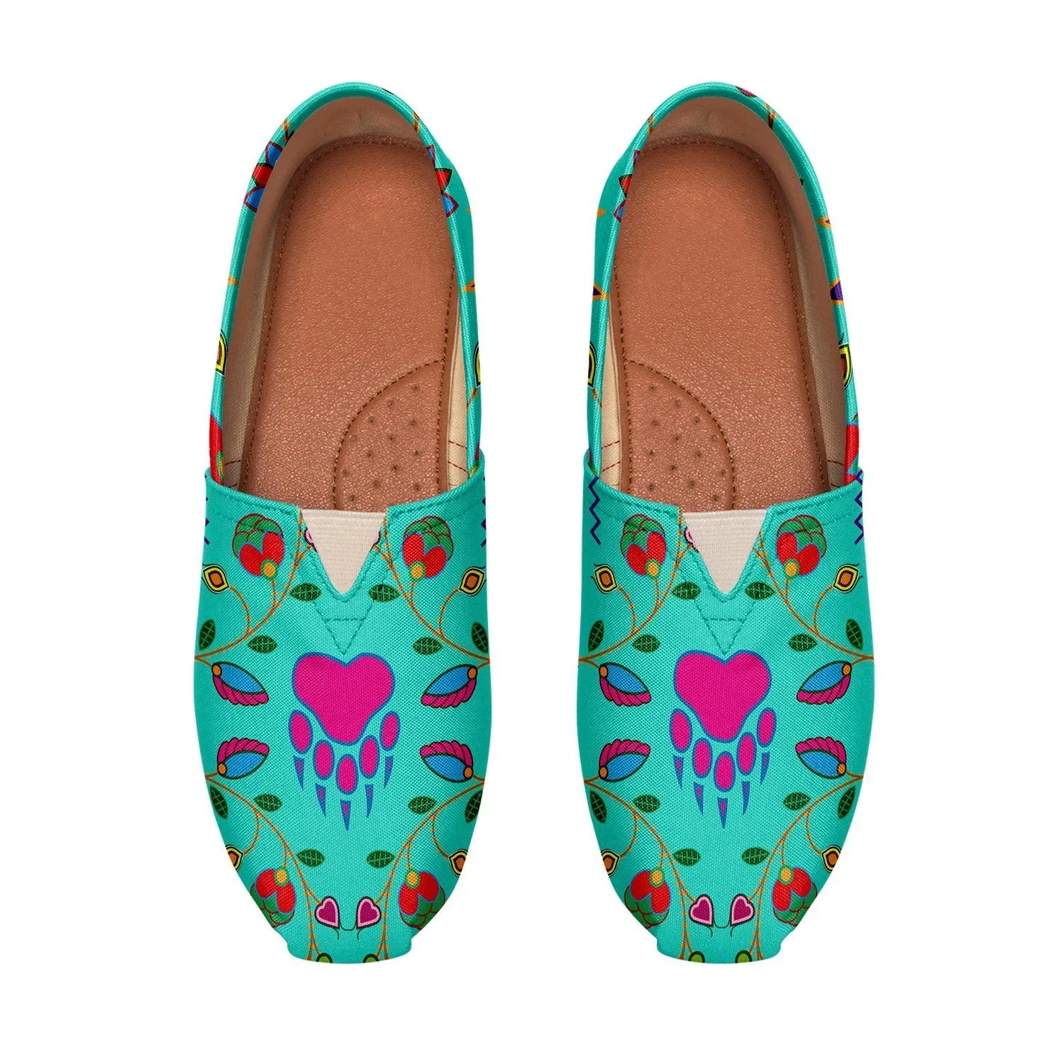 Geometric Floral Fall Sky Slip On