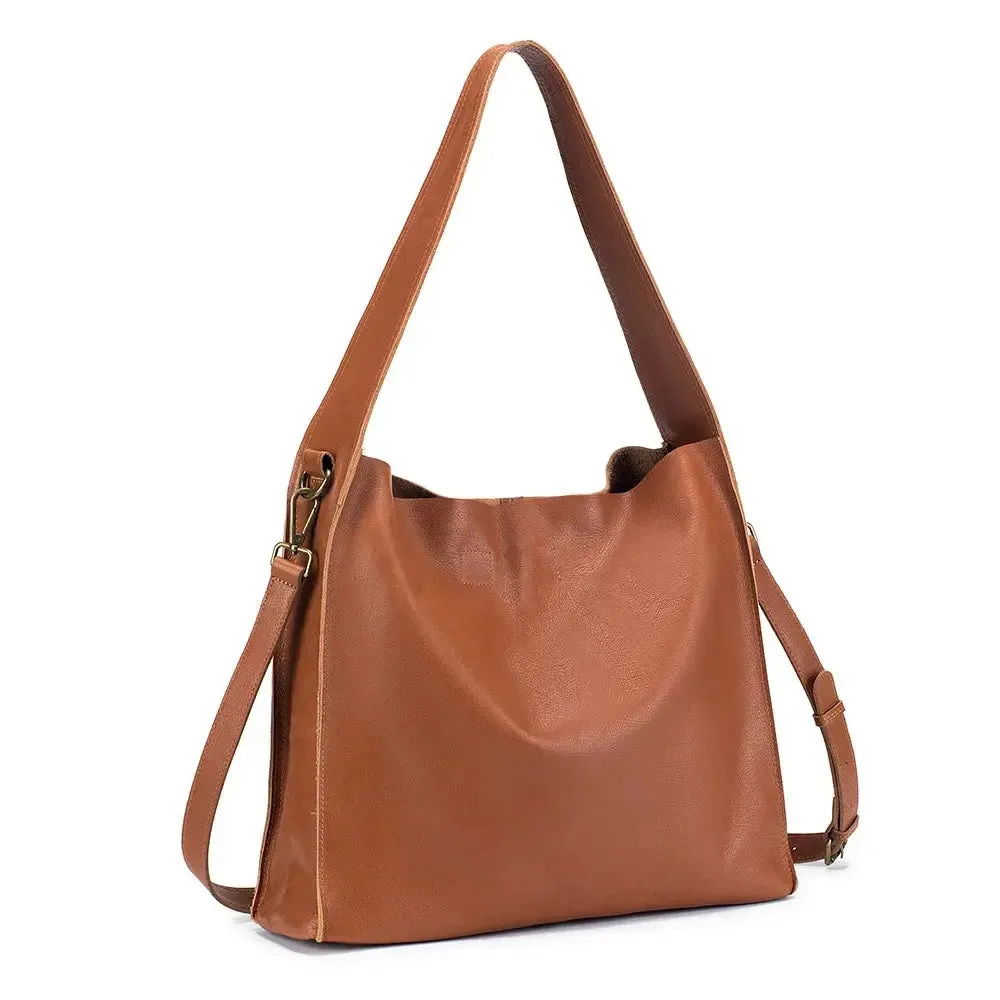 Grace’s Timeless Elegance | Genuine Cowhide Leather Tote Bag