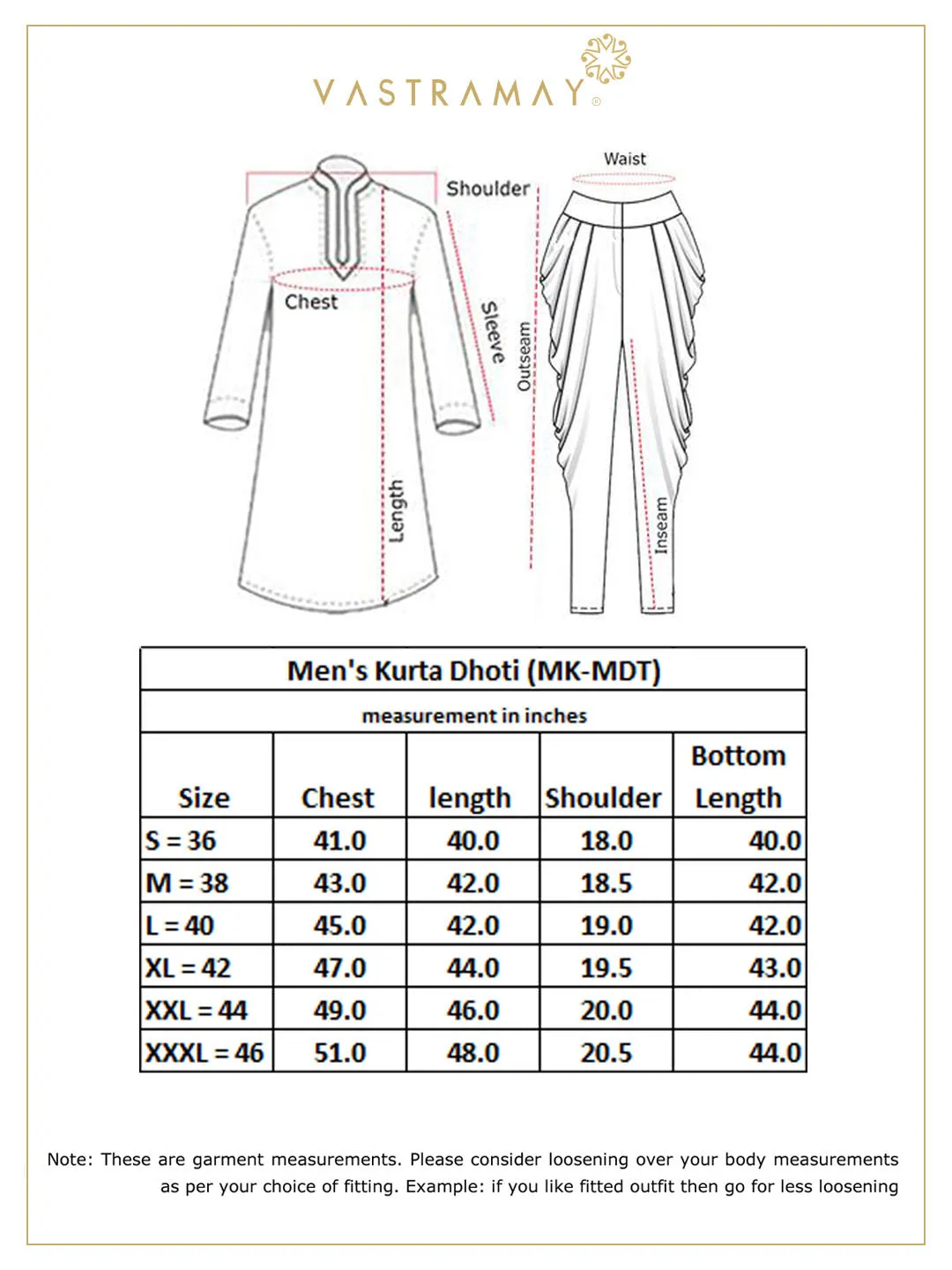 Jashvi Men Rose Gold Kurta with Dhoti Pants