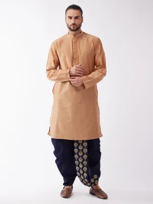 Jashvi Men Rose Gold Kurta with Dhoti Pants