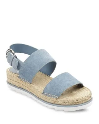 MARC FISHER - PHEBE 2 LIGHT BLUE SUEDE SANDALS **FREE SHIPPING**