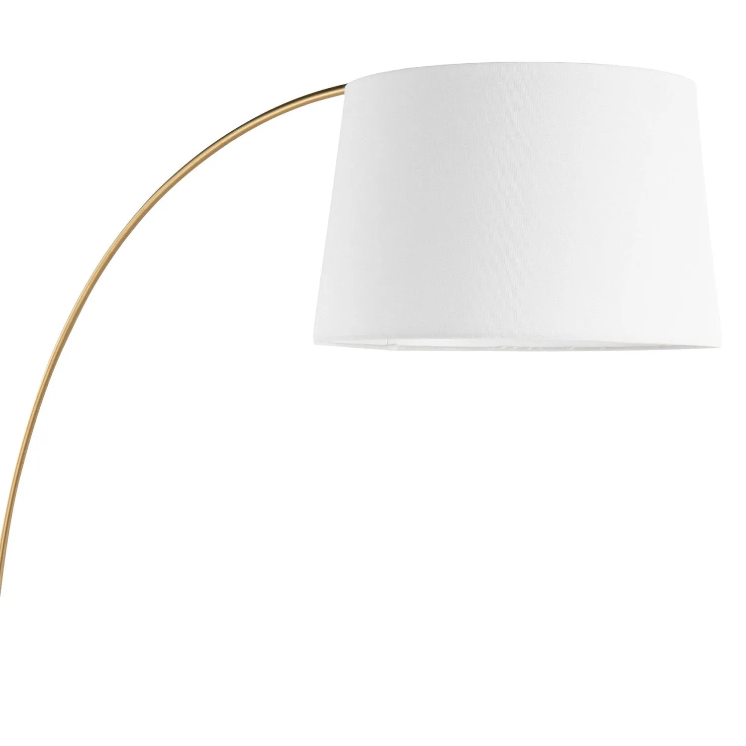 March Contemporary Floor Lamp in White Marble and Antique Brass with White Linen Shade Metal by LumiSource