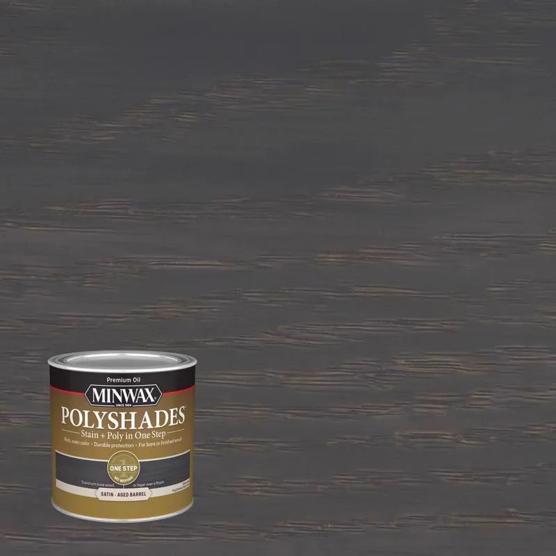 Minwax PolyShades Semi-Transparent Satin Aged Barrel Stain/Polyurethane Finish 0.5 pt