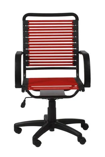 Modern Black Office Chair with Premium Red Bungee Supports