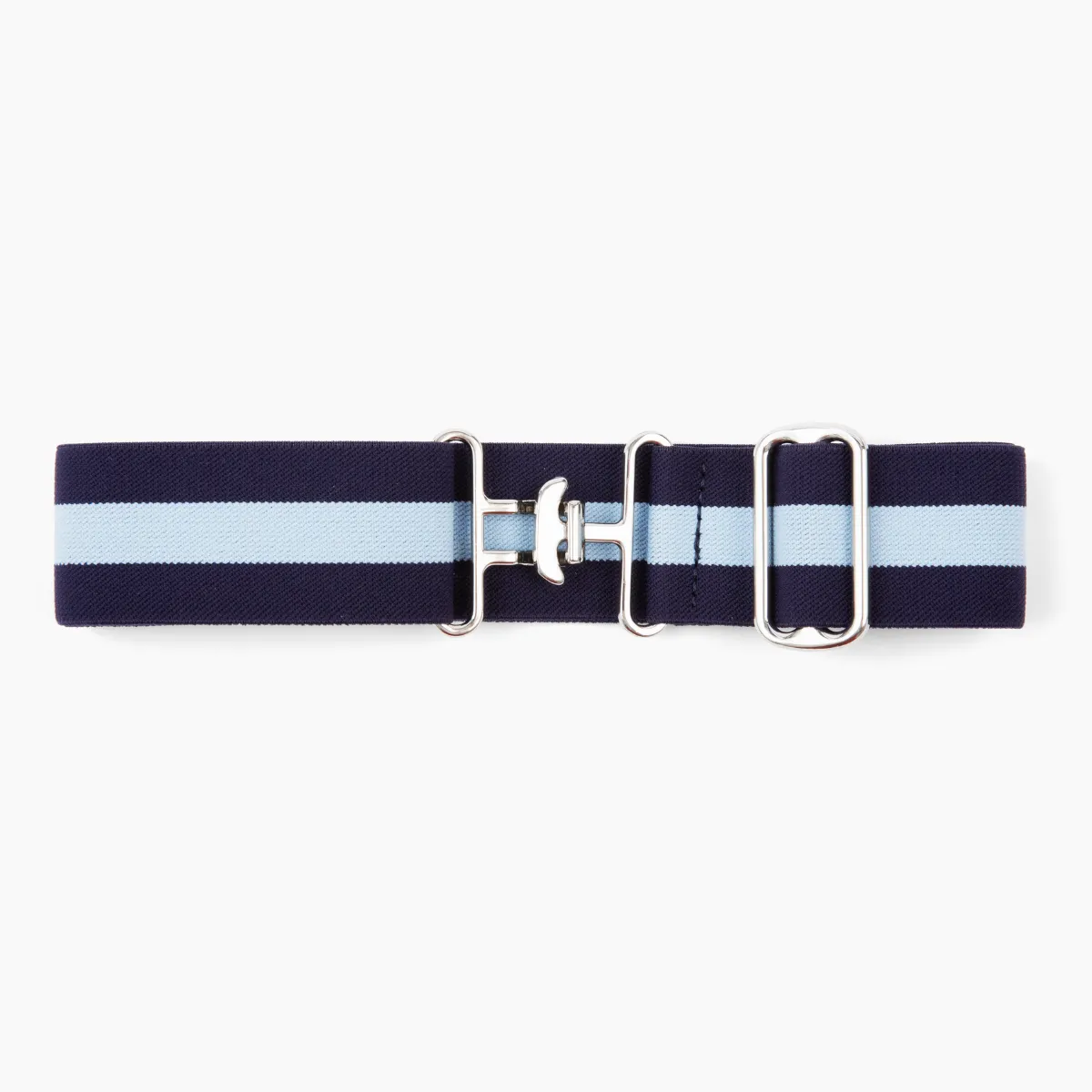 Navy and Light Blue Striped Stretch Belt