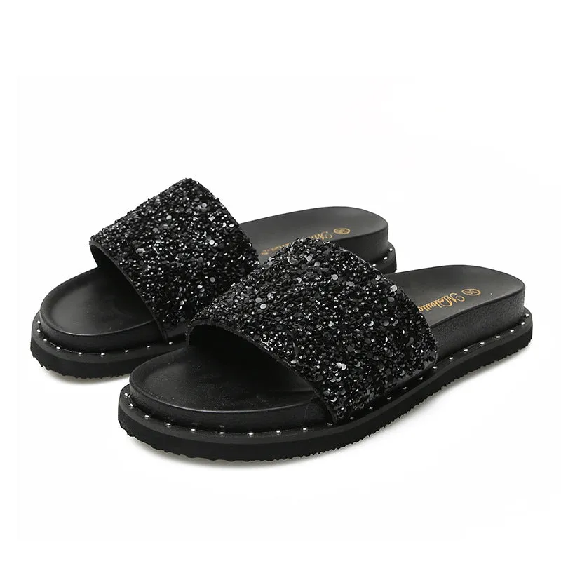 Owlkay Soft Sole Non-Slip Sparkling Slippers