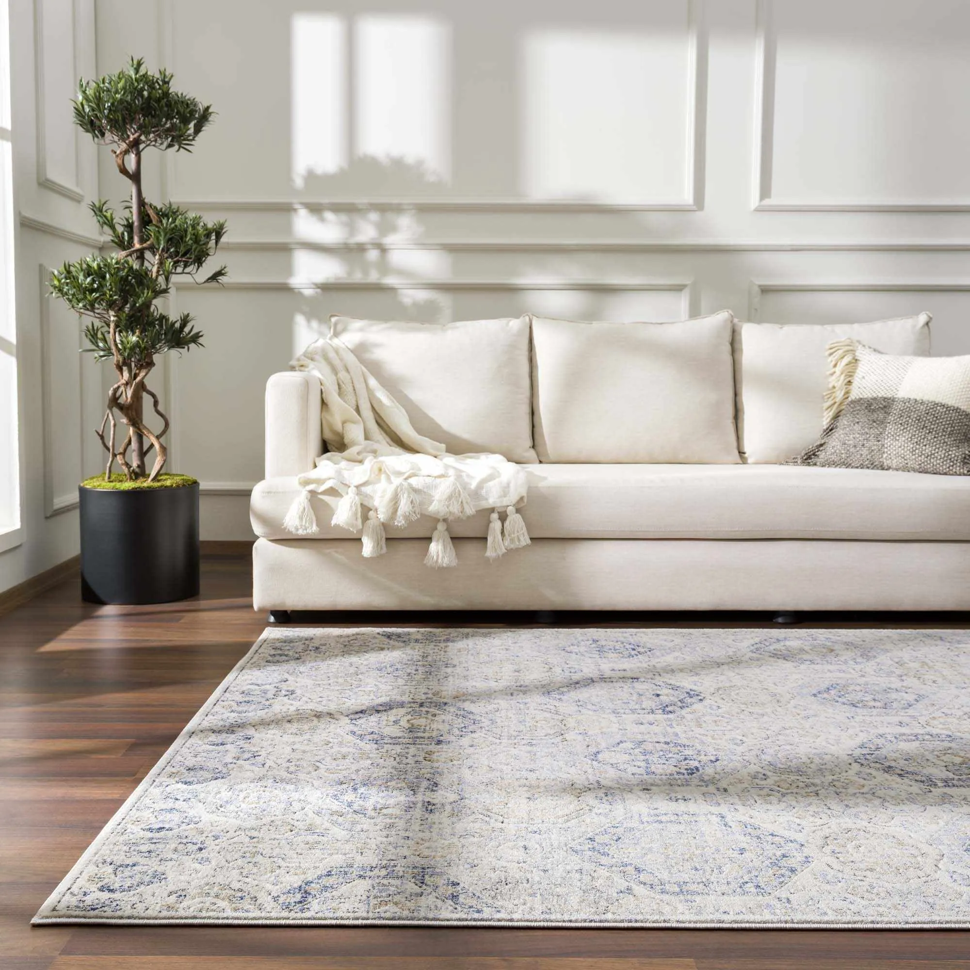 Parkerfield Cream & Blue Area Rug