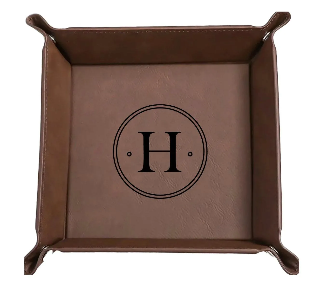 Personalized Dark Brown Snap Up Tray