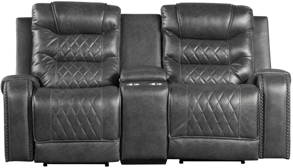 Putnam Double Glider Reclining Loveseat in Gray 9405GY-2