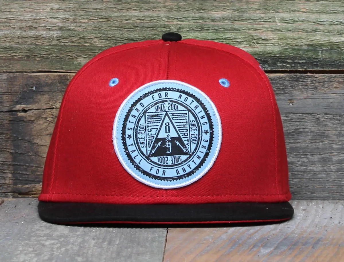 Question Authority Red Strapback Hat